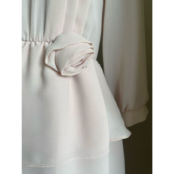 Vintage Nude Dress w Feminine Detailing - Picture 6 of 10